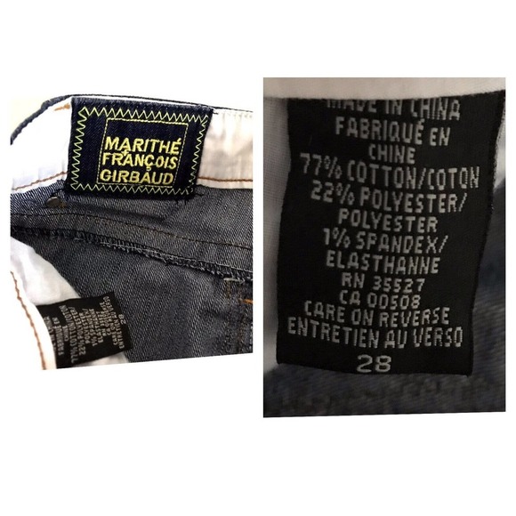 Marithe Francois Girbaud | Graphic Print Crop Womens Size 28 Blue Denim - Picture 12 of 13